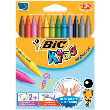 Bic Kids Plastidecor waskrijt, etui met 12 stuks