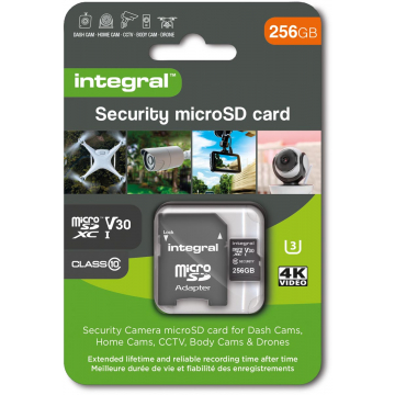 Integral Security microSDXC geheugenkaart, Class 10 V30 , 256 GB