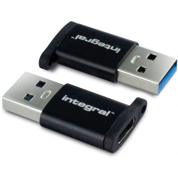 Integral adapter USB-C naar USB-A, pak van 2 stuks