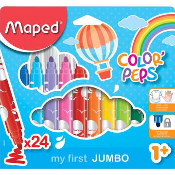 Maped viltstift Color'Peps Early Age, doos van 24 stuks in geassorteerde kleuren