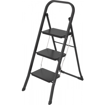 Brasq trapladder SL300, metaal, zwart, 3 treden