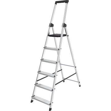 Brasq trapladder SL600, aluminium, zilver, 6 treden