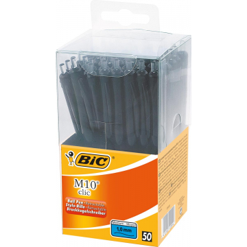 Bic balpen M10 Clic, doos met 50 stuks, zwart
