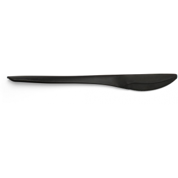 Folia mes, herbruikbaar, uit CPLA, 19 cm, zwart, pak van 50 stuks