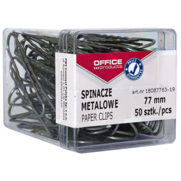 OFFICE products papierklemmen, 77 mm, metaal, doos van 50 stuks