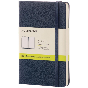 Moleskine notitieboek, ft 9 x 14 cm, effen, harde cover, 192 blad, saffier
