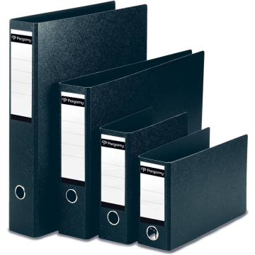 Pergamy hangmap voor ordners, uit karton, voor ft A4, rug van 8 cm, zwart