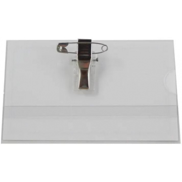 Badge met combiklem, ft 58 x 90 mm, doos van 100 stuks, inclusief etiketten