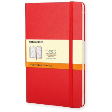 Moleskine notitieboek, ft 13 x 21 cm, gelijnd, harde cover, 240 blad, rood