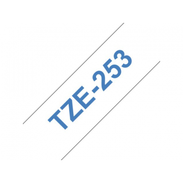 Labeltape Brother P-touch TZE-253 24mm blauw op wit