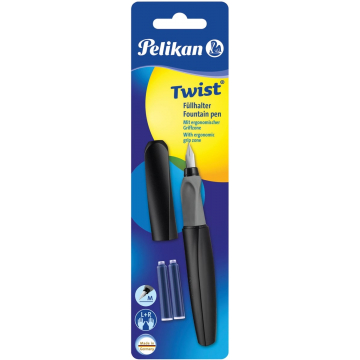 Pelikan vulpen Twist, op blister, zwart