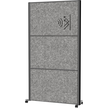MAULconnecto scheidingswand, 3 x donkergrijs, frame antraciet, mobiel