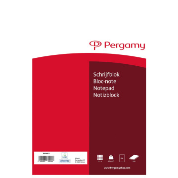 Pergamy schrijfblok, ft A4, geruit 5 mm, 100 vel