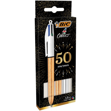 Bic balpen 4 Colour Frozen + Shine, blister van 3 stuks