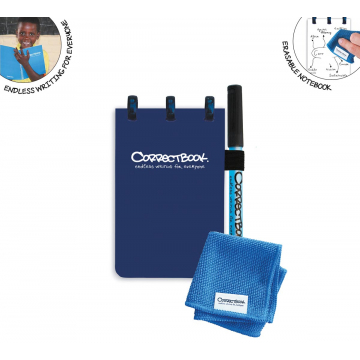 Correctbook Pocket: uitwisbaar / herbruikbaar notitieboek, blauw
