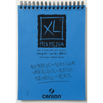 Canson tekenblok XL Mix Media 300 g/m² ft A4, blok met 30 vellen
