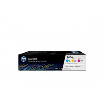 HP 126A originele cyaan/magenta/gele LaserJet tonercartridges, 3-pack