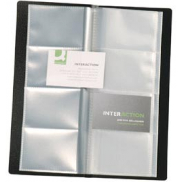 Q-Connect visitekaartenmap 11 x 26 cm voor 160 kaarten zwart