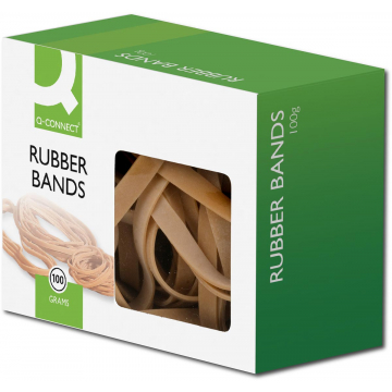 Q-CONNECT elastieken, breedte 10 mm, lengte 120 mm, doos van 100 g