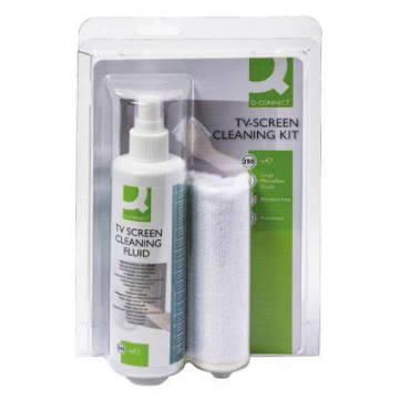 Q-Connect reinigingsspray voor scherm en toetsenbord inclusief doek pompspray van 250 ml