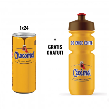 ACTIE CHOCOMEL: 1 x chocolademelk, 25 cl, 24 stuks (ref. 105100) + GRATIS 1 x Cécémel bidon