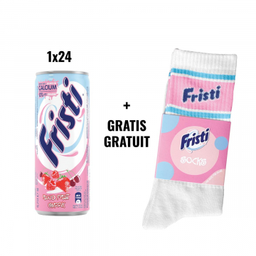 ACTIE FRISTI: 1 x Fristi Rood Fruit, 25 cl, 24 stuks (ref. V14515) + GRATIS 1 x paar sokken