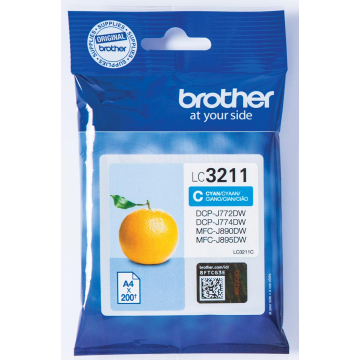 Brother inktcartridge cyaan, 400 pagina's - OEM: LC-3211C