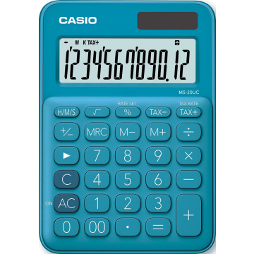 Casio bureaurekenmachine MS-20UC, blauw