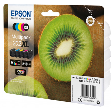 Epson inktcartridge 202XL, 550 - 800 pagina's, OEM C13T02G74010, 5 kleuren