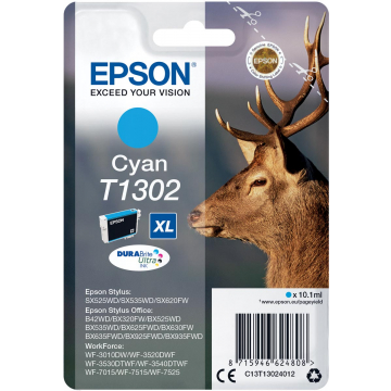 Epson inktcartridge T1302 cyaan, 765 pagina's - OEM: C13T13024012