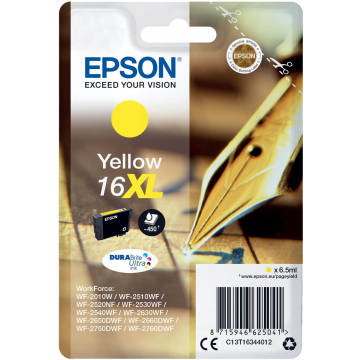 Epson inktcartridge 16XL geel, 450 pagina's - OEM: C13T16344012