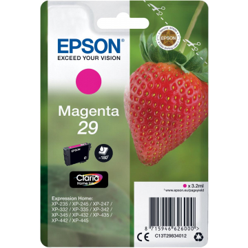 Epson inktcartridge 29 magenta, 180 pagina's - OEM: C13T29834012