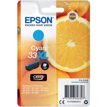 Epson inktcartridge 33XL cyaan, 650 pagina's - OEM: C13T33624012