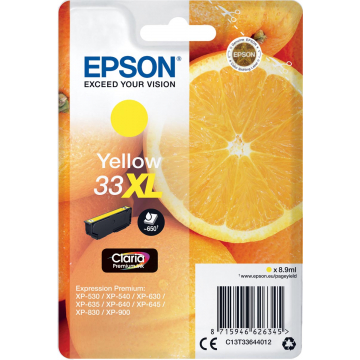 Epson inktcartridge 33XL geel, 650 pagina's - OEM: C13T33644012