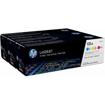 HP toner 131A 3 kleuren, 1800 pagina's - OEM: U0SL1AM, pak van 3 stuks