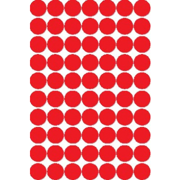 Apli ronde etiketten in etui diameter 19 mm, rood, 560 stuks, 70 per blad
