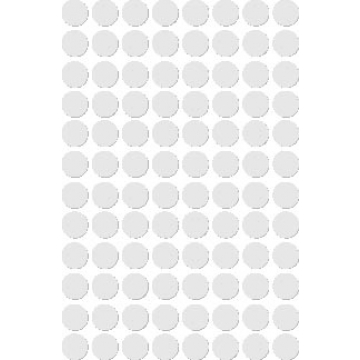 Apli ronde etiketten in etui diameter 8 mm, wit, 480 stuks, 96 per blad (1183)