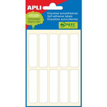 Apli witte etiketten ft 13 x 50 mm (b x h), 60 stuks, 10 per blad (2673)