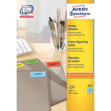 Avery gekleurde universele etiketten ft 105 x 148 mm (b x h), 400 stuks, blauw