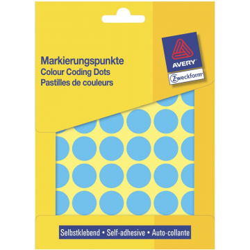 Avery Ronde etiketten diameter 18 mm, blauw, 1.056 stuks