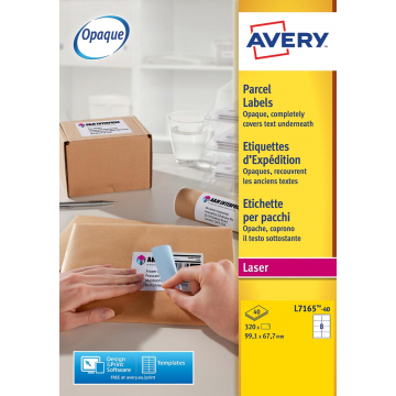 Avery witte laseretiketten QuickPeel, doos van 40 blad, ft 99,1 x 67,7 mm, 320 stuks, 8 per blad