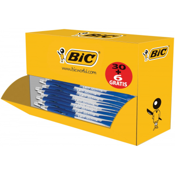 Bic balpen Atlantis Classic blauw, doos 30 + 6 gratis