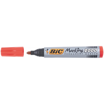 Bic permanent marker 2000-2300 rood, schrijfbreedte 1,7 mm, ronde punt