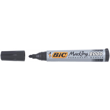 Bic permanent marker 2000-2300 zwart, schrijfbreedte 1,7 mm, ronde punt