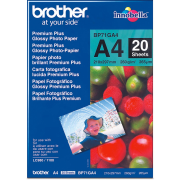 BROTHER fotopapier glossy, ft A4, 260 g, pak van 20 vel