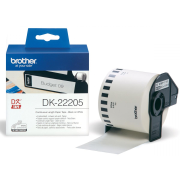 Brother tape voor QL 62 mm, witte papiertape