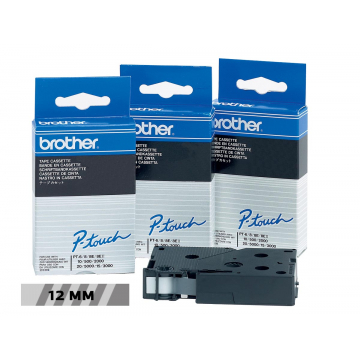 Brother TC tape voor P-Touch 12 mm, zwart op transparant