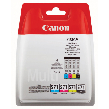 Canon inktcartridge CLI-571 CMYBK, 345 pagina's - OEM: 0386C004