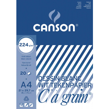 Canson Tekenblok "C" à grain 224 g/m², ft 21 x 29,7 cm (A4)