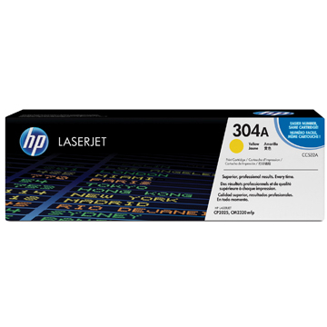 HP toner 304A, 2 800 pagina's, OEM CC532A, geel